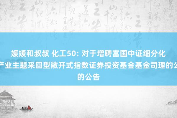 媛媛和叔叔 化工50: 对于增聘富国中证细分化工产业主题来回型敞开式指数证券投资基金基金司理的公告