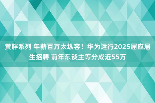 黄胖系列 年薪百万太纵容！华为运行2025届应届生招聘 前年东谈主等分成近55万