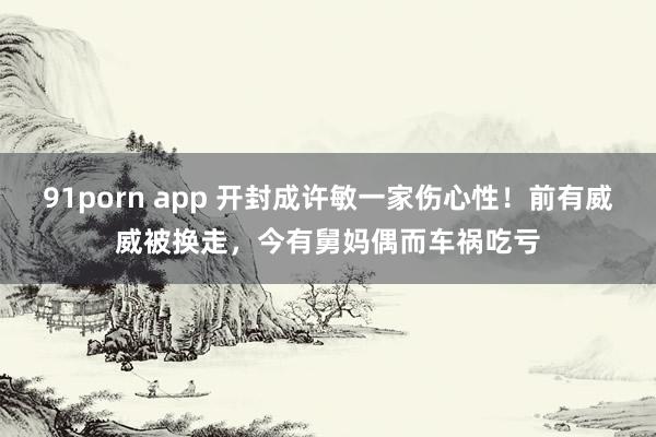 91porn app 开封成许敏一家伤心性！前有威威被换走，今有舅妈偶而车祸吃亏